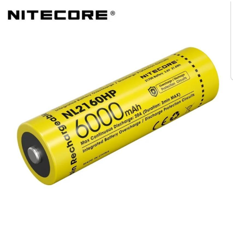 Акумулятор Nitecore NL2160HP 6000 mAh + ліхтарик у подарунок!