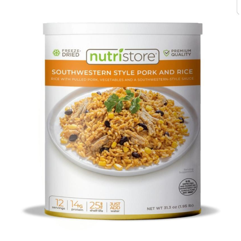 Сублімований Nutristorefoods Southwestern Style Pork and Rice США зберігання 25 років!