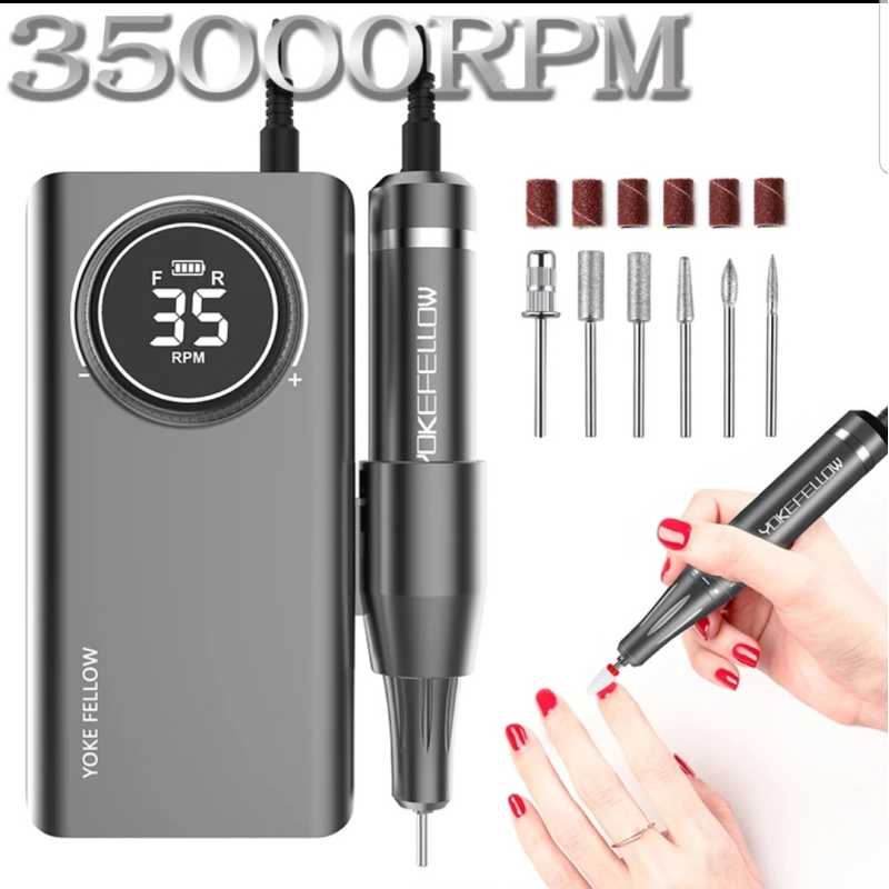 Портативна манікюрна машинка 30 ватів, 35000 об/хв. Акумулятор 2600 мА·год Портативна манікюрна машинка 30 ватів, 35000 об/хв. Акумулятор 2600 мА·год
