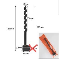 Шнекове свердло 16 мм високовуглецева сталь Виживання в лісі