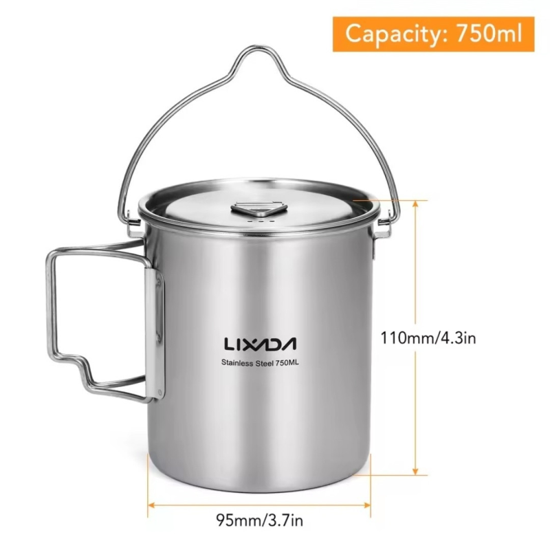 Казанок кухоль 750 мл сталь Lixada