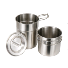 Набір котелків для кемпінгу 700ml + 1000ml неіржавка сталь
