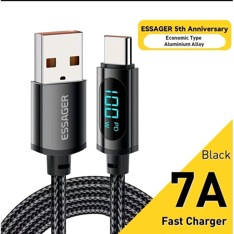 Кабель зарядний Essager USB — Type-C 100 W 7 A 1метр